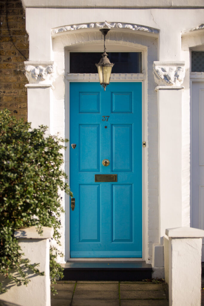 Turquoise front door